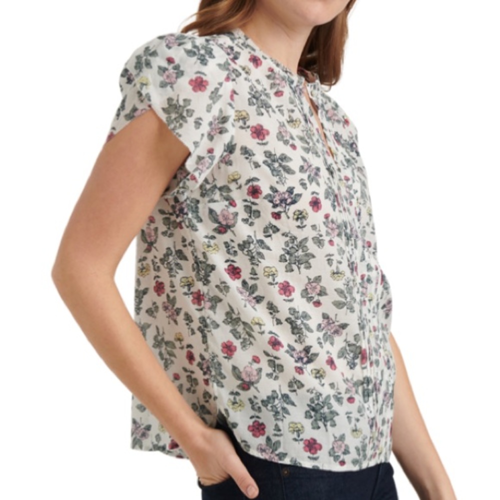 Lucky Brand Tulip Sleeve Top with Pintucks